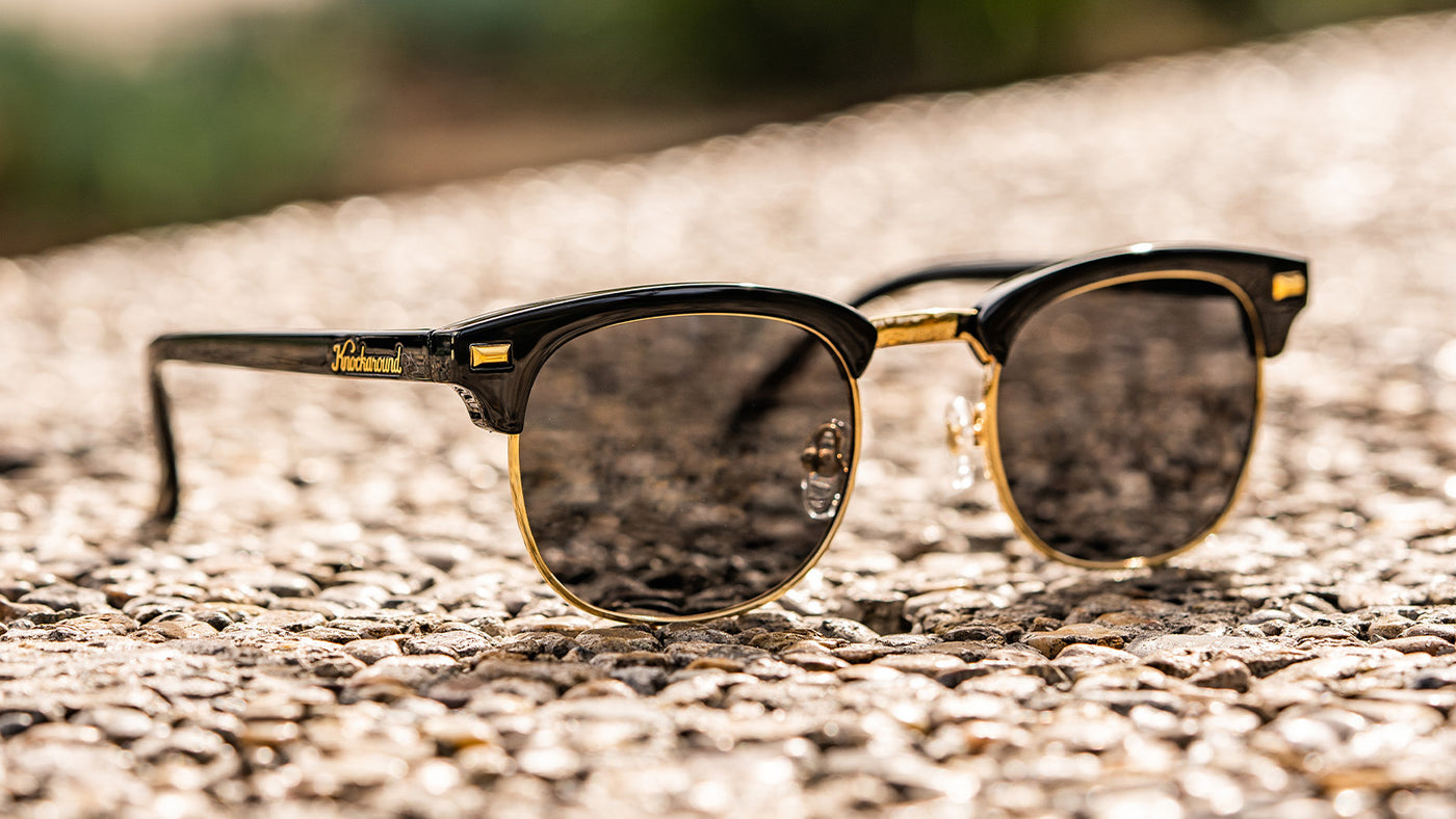 Glossy Black & Gold Brooklines Prescription Glasses, Lifestyle