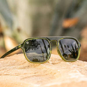 Transparent Olive Green Nori Pacific Palisades Sunglasses