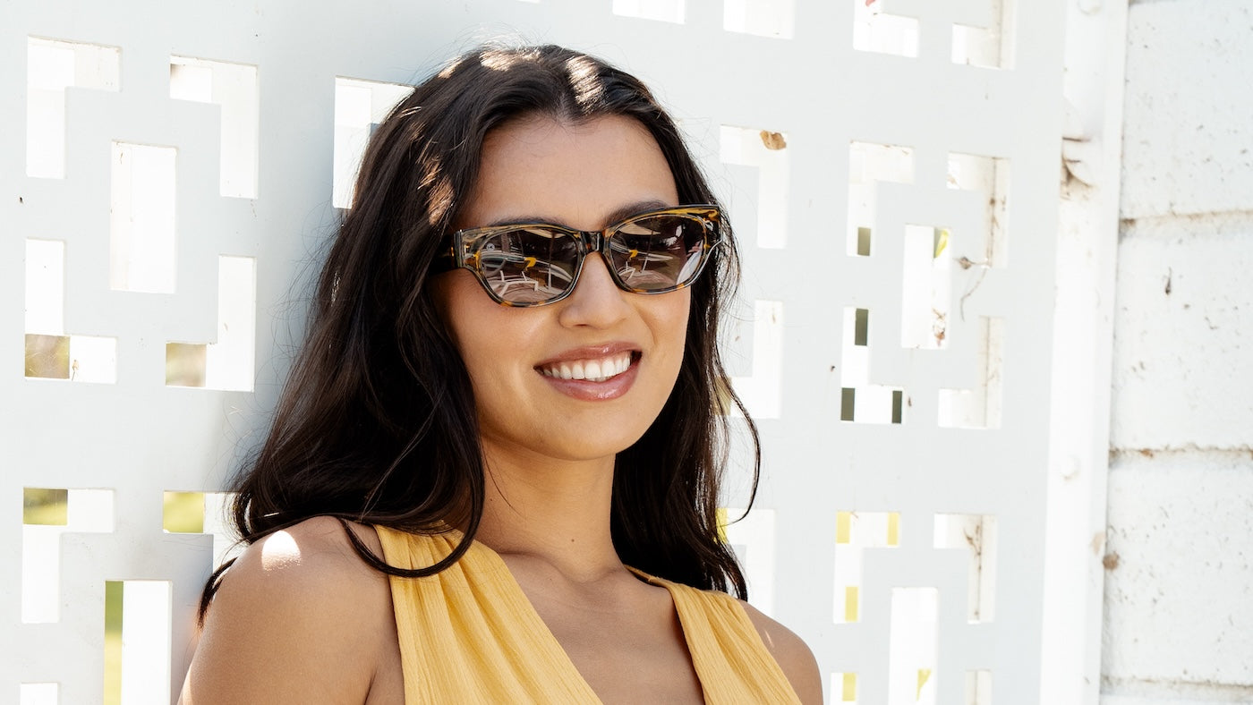 Female wearing Le Grand Amour Junipers Sunglasses