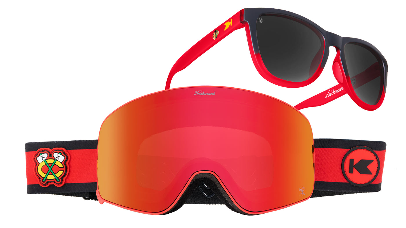 Chicago Blackhawks Premiums Sports Sunglasses and Slingshots Snow Goggles Bundle, Main