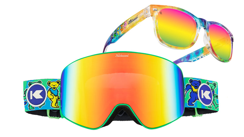 Grateful Dead Dancing Bears Fort Knocks Sunglasses and Slingshots Snow Goggles Bundle, Main