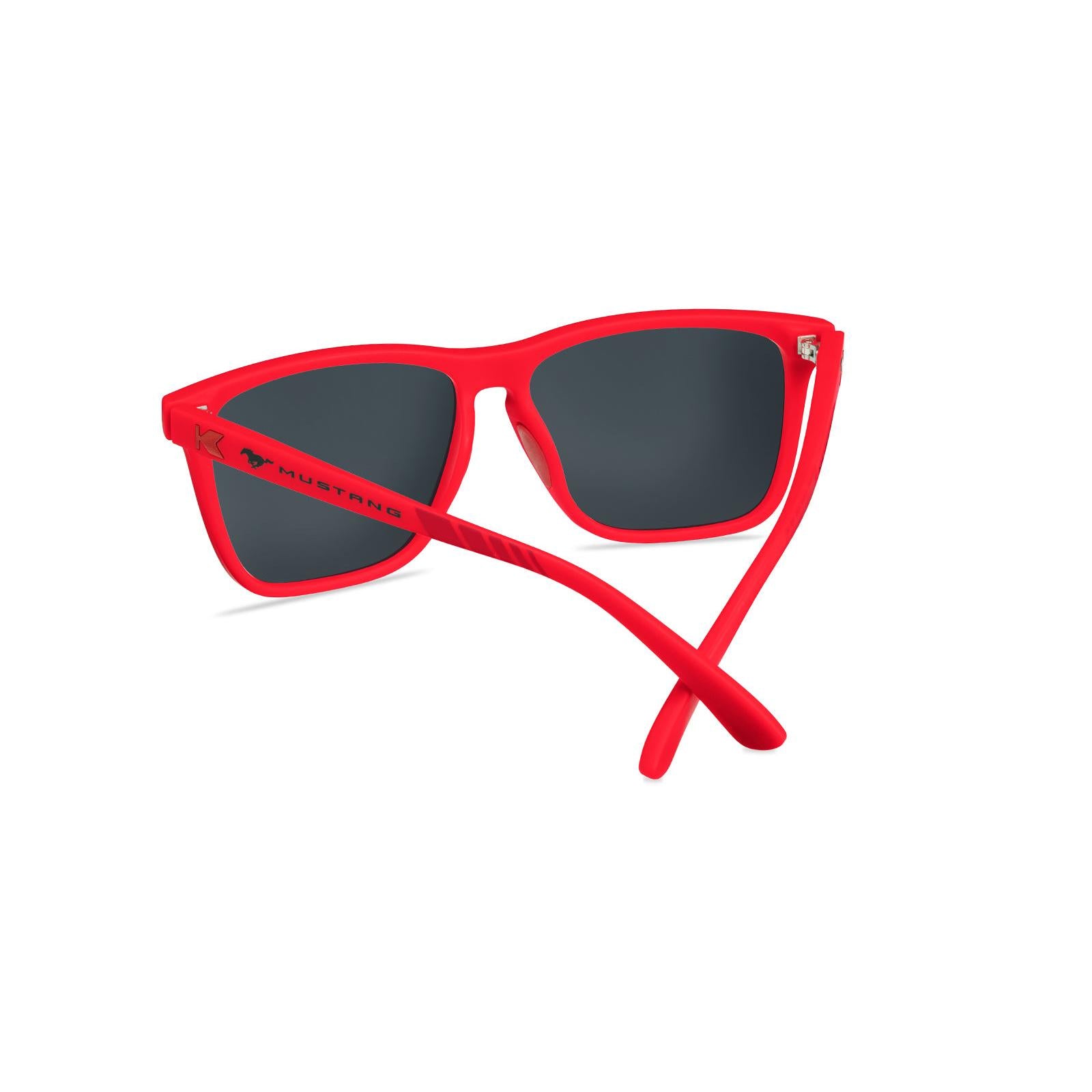 Trendy Square Red Polarized Ford Mustang Sunglasses, Red Mirror Lenses