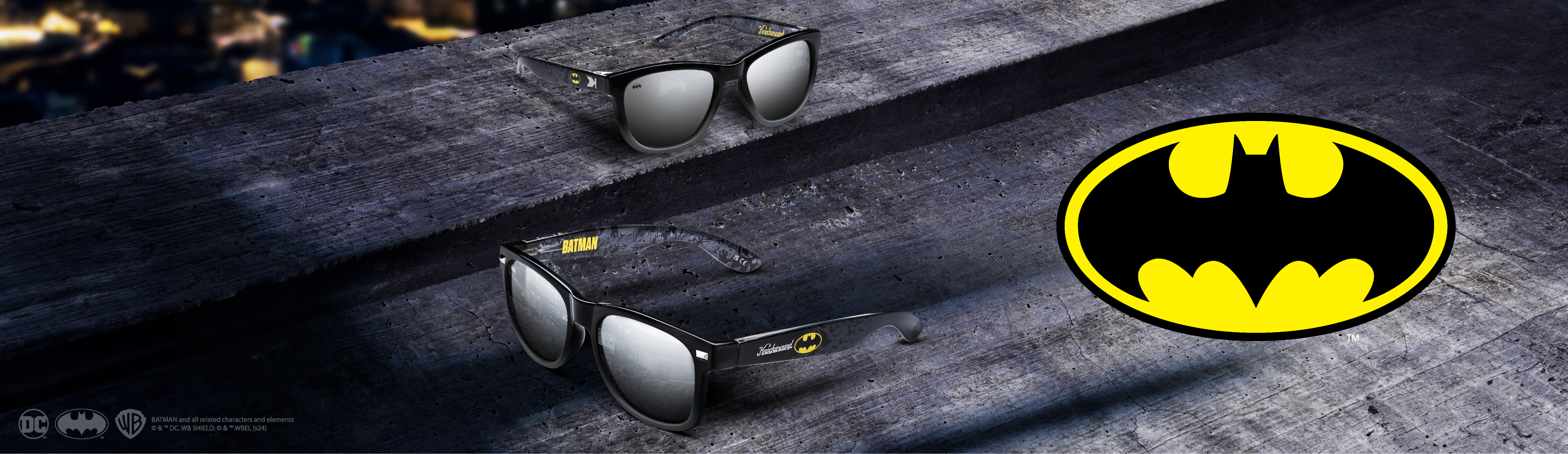 Knockaround x Batman. BATMAN and all related characters and elements ©&™ DC. WB SHIELD: ©&™ WBEi. (s24)