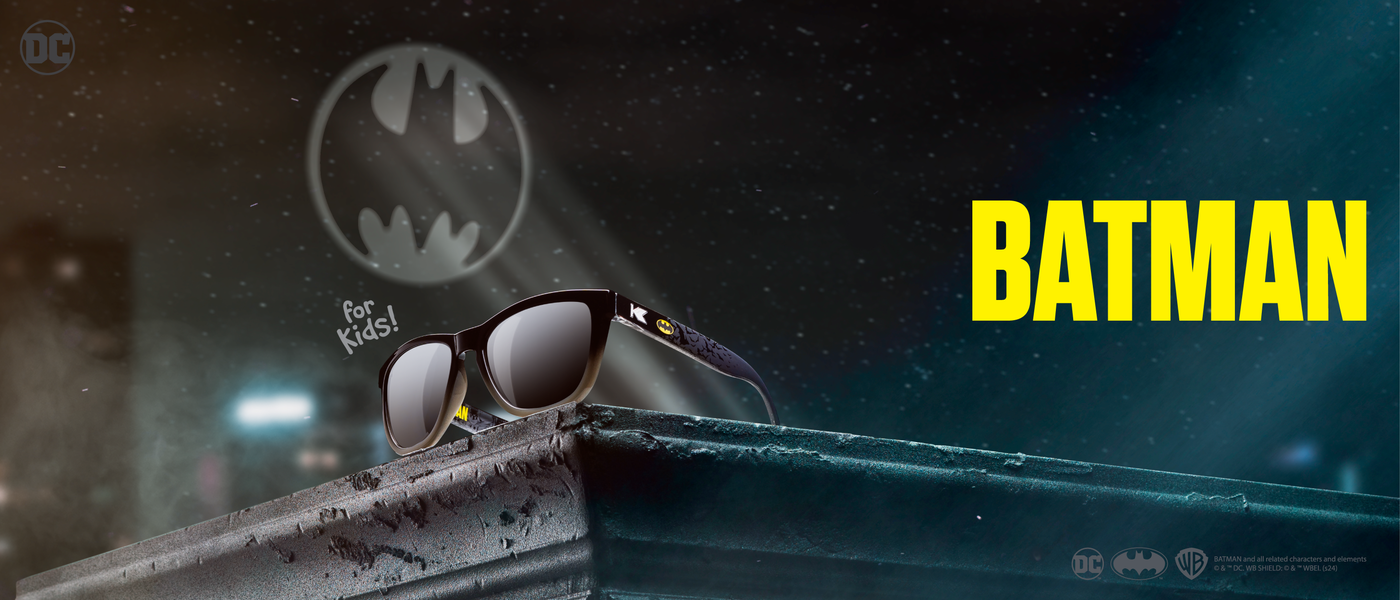 Knockaround x Batman for Kids. BATMAN and all related characters and elements ©&™ DC. WB SHIELD: ©&™ WBEi. (s24).