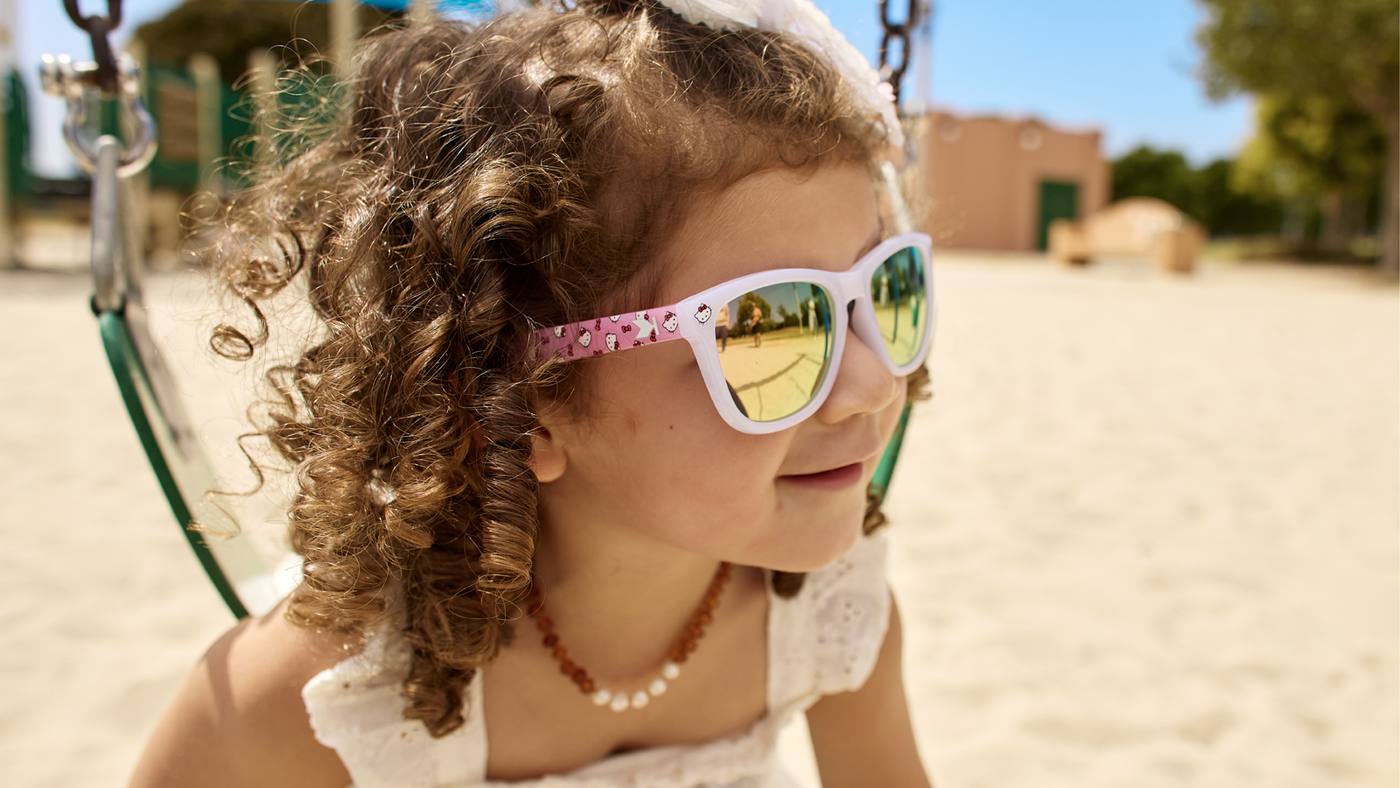 Kids wearing Knockaround and Hello Kitty Kids Premiums Sunglasses