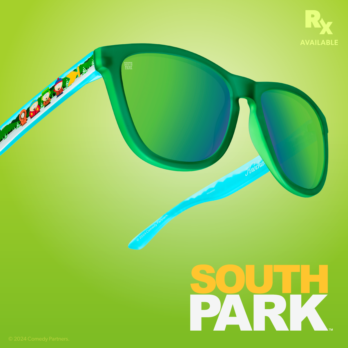Polarized Green South Park Sunglasses with Green Lenses