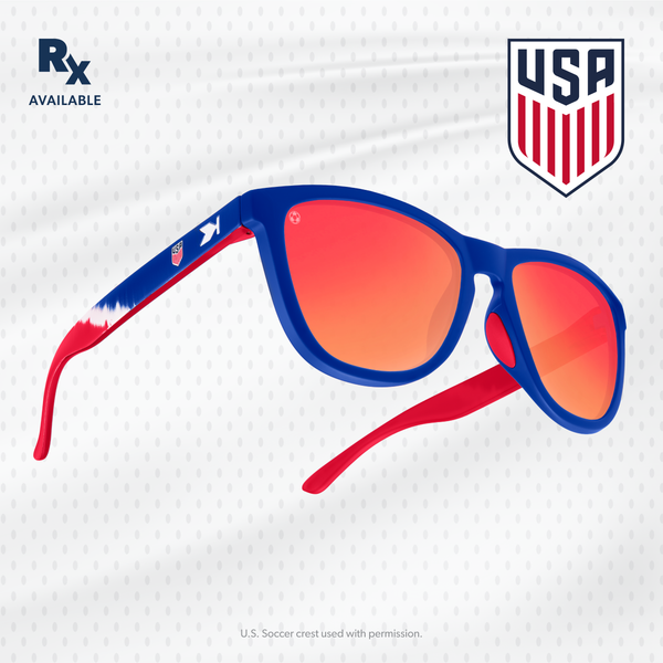 Knockaround x USA. U.S. Soccer crest used with permission. Rx Available.