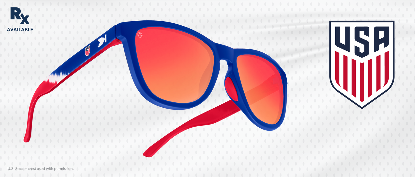 Knockaround x USA. U.S. Soccer crest used with permission. Rx Available.