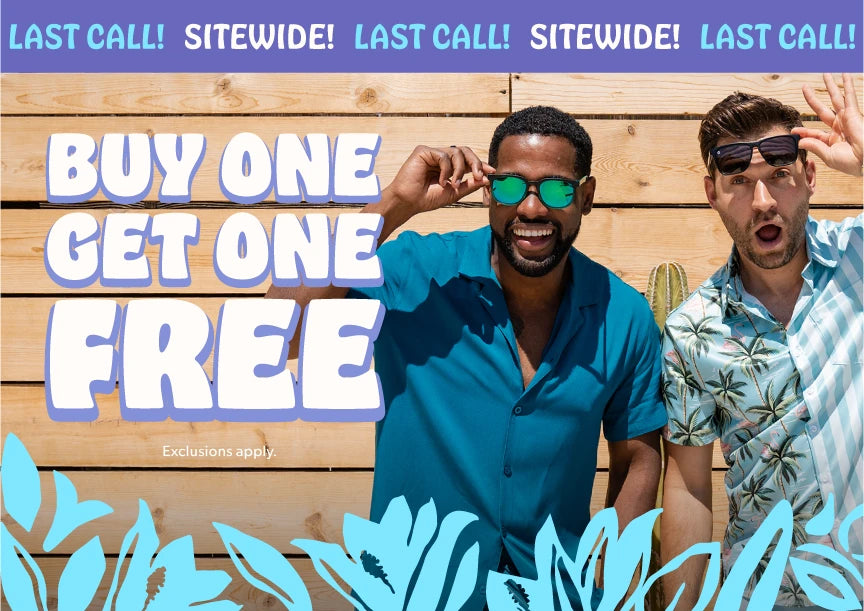 Buy One, Get One Free. Shop Now. Exclusions Apply. Sitewide Sale. Last Call! Men wearing Knockaround sunglasses