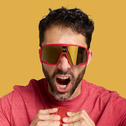 Men wearing San Francisco 49ers Campeones Sunglasses