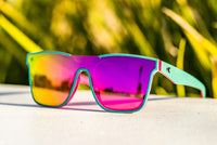 Spring Sunglasses. Miami Afters pink and teal sunglasses