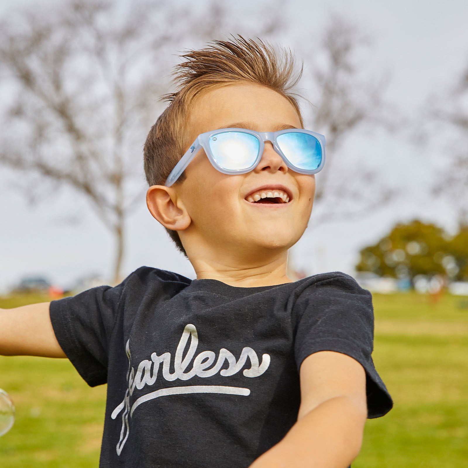 Polarized Fun Light Blue Kids Sunglasses with Blue Lenses, Ages 1-8