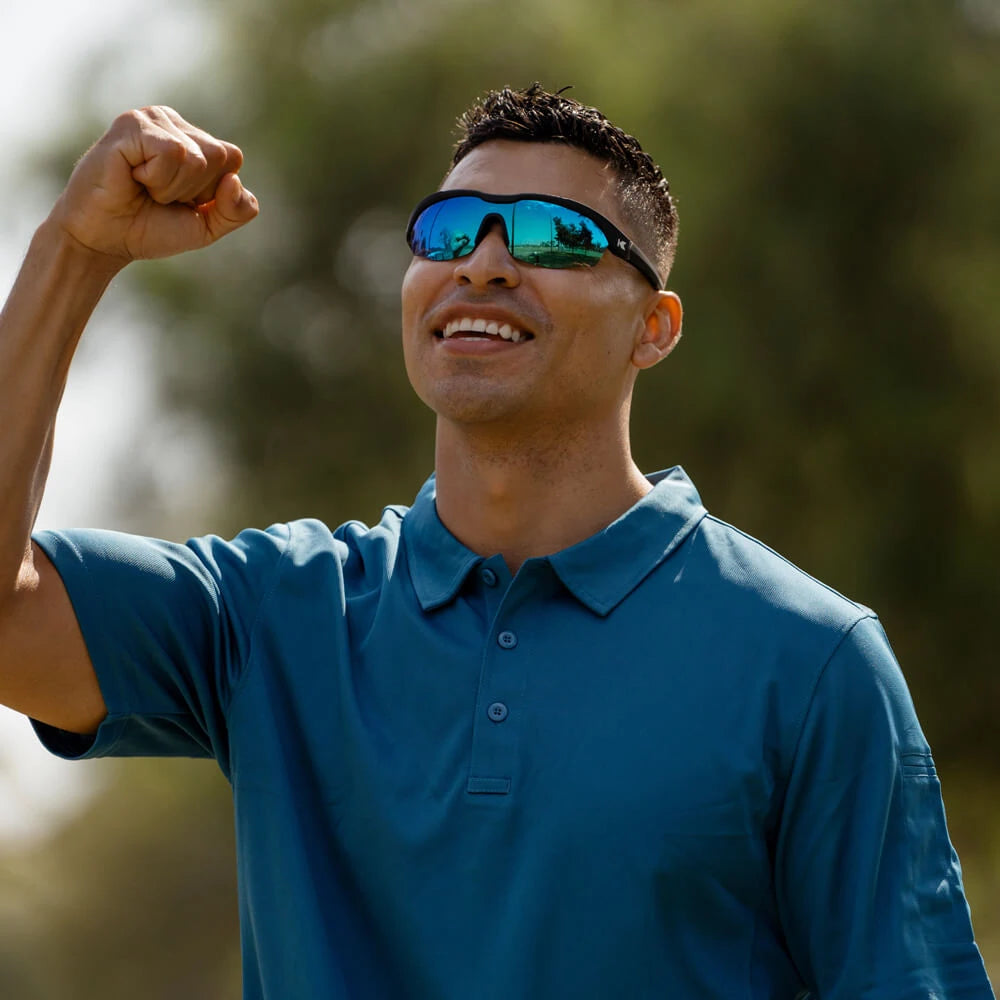 Man wearing Moonshot Kinetics sunglasses