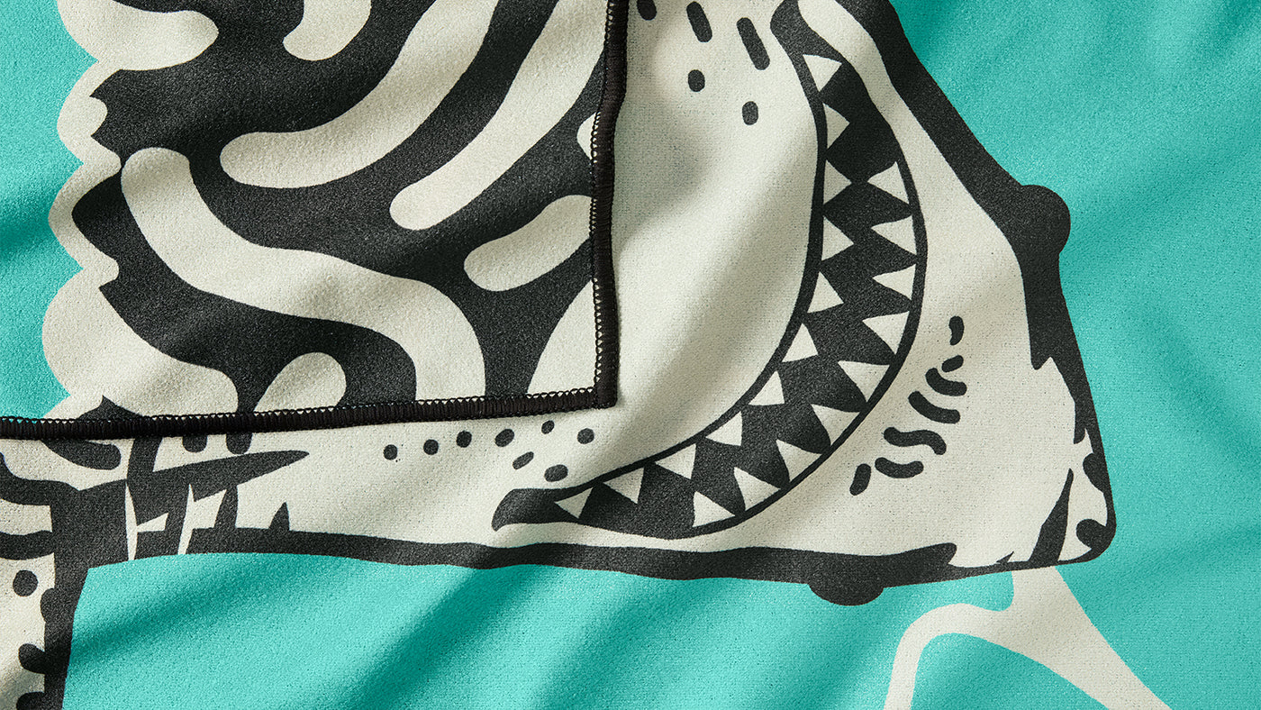 Knockaround and Shark Week 2024 Adventure Towel, Detail