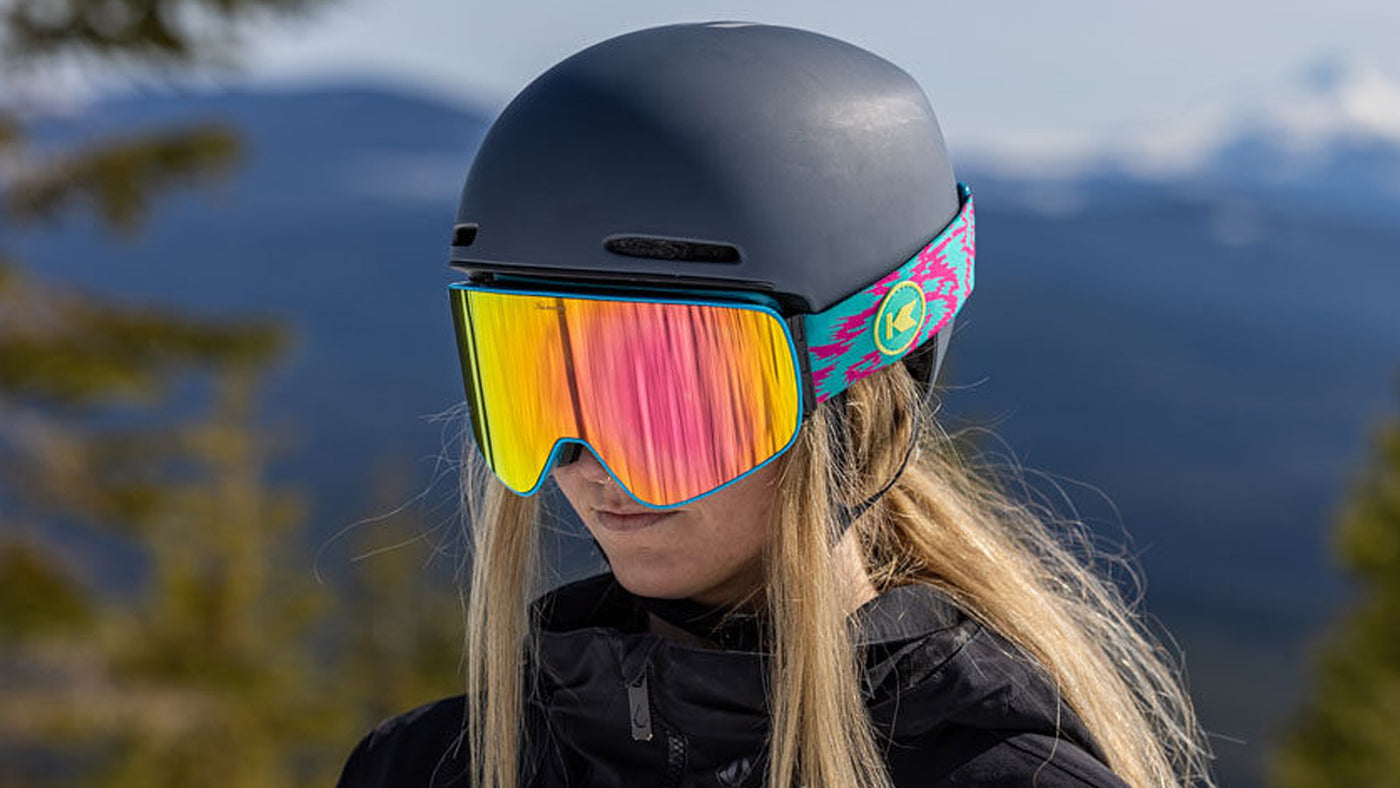 Women wearing Knockaround Snow Goggles, Mind Melt