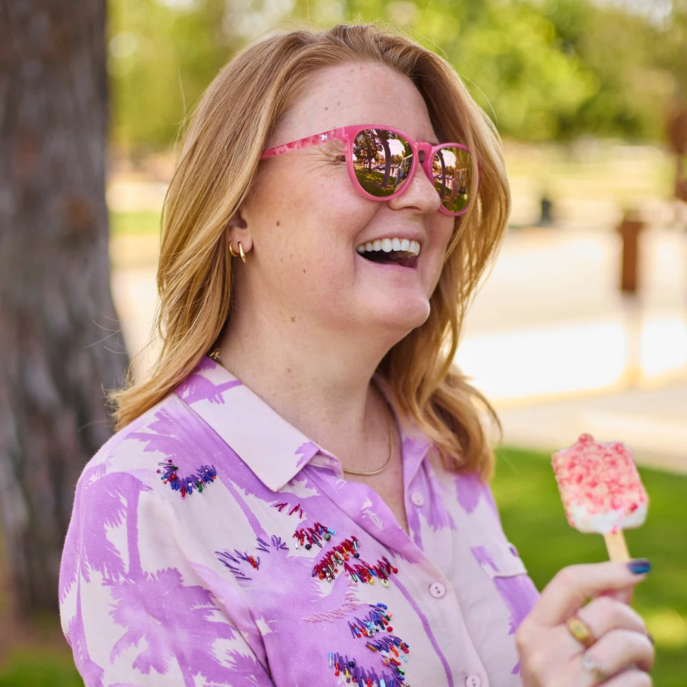 Women wearing Strawberry Cake Pop Mai Tais Sunglasses
