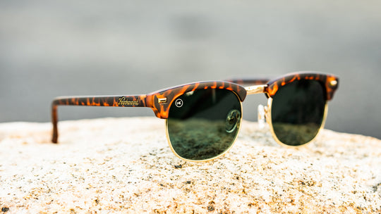 Lifestyle photo of Matte Tortoise Shell & Gold Brooklines Sunglasses