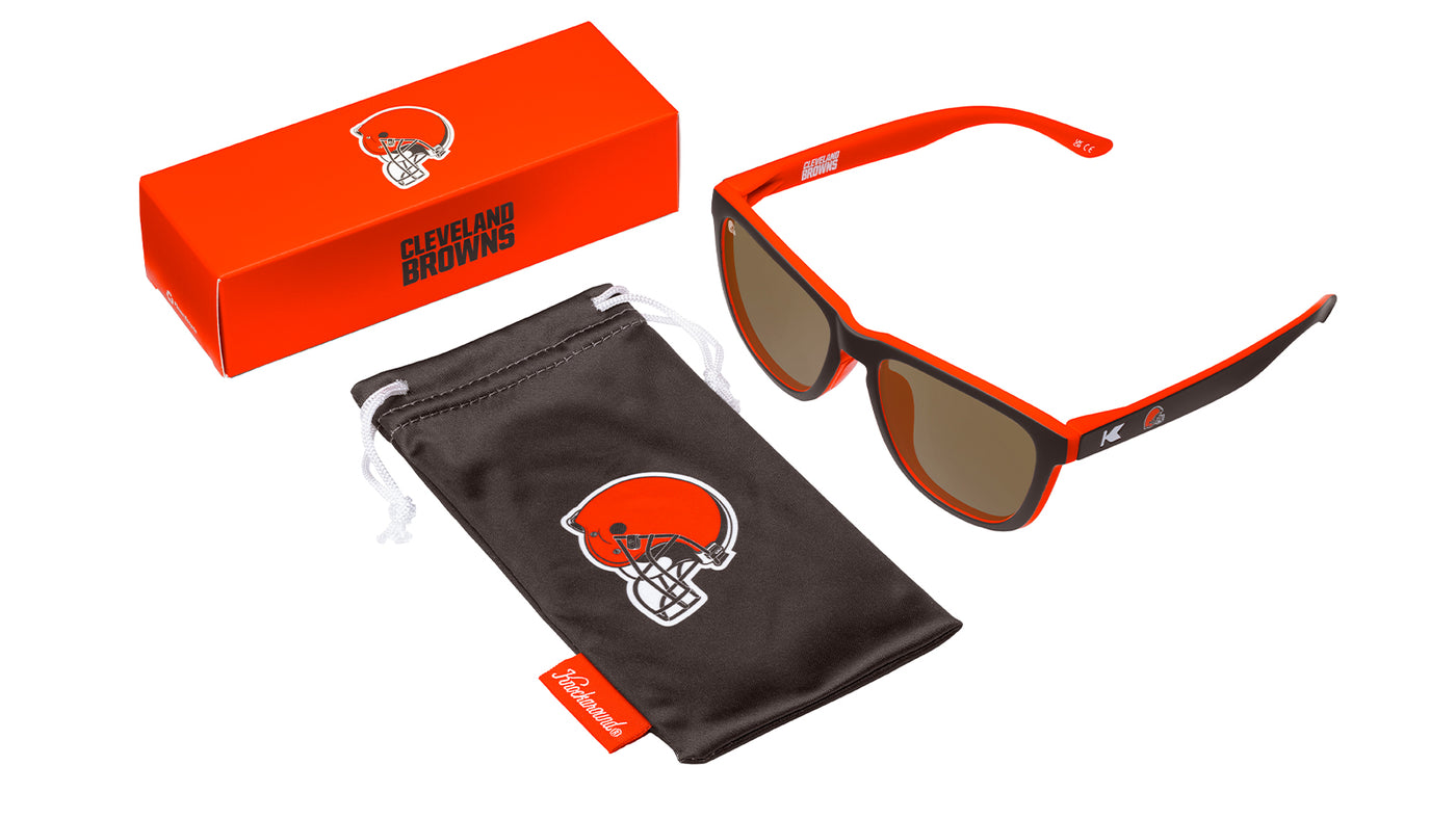 Knockaround and  Cleveland Browns Premiums Sport Sunglasses,  Pouch
