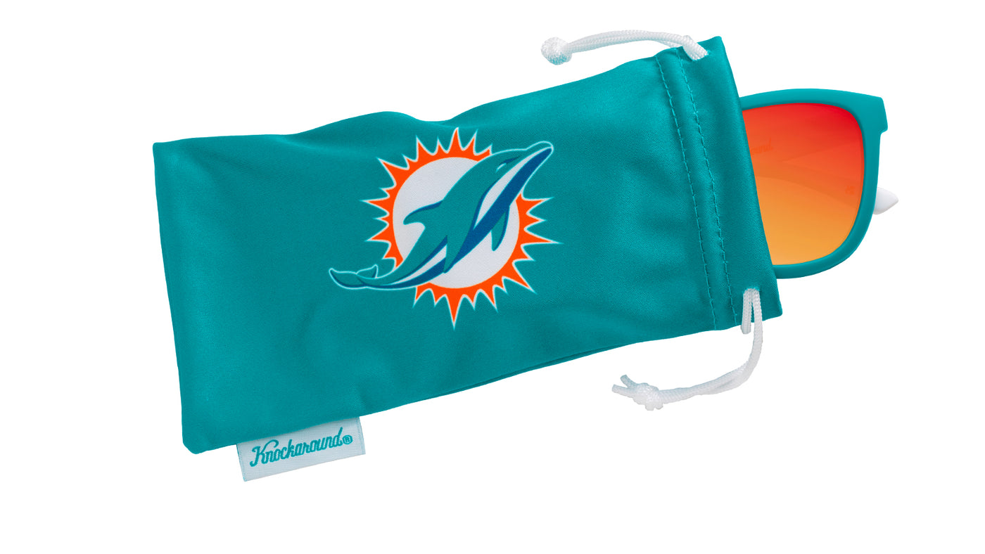 Knockaround and Miami Dolphins Premiums Sport Sunglasses,  Pouch