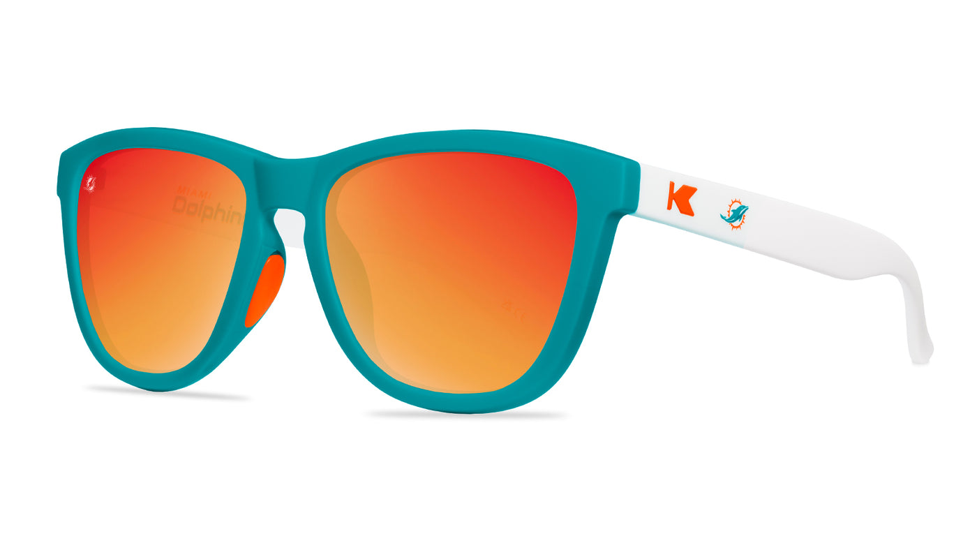 Knockaround and Miami Dolphins Premiums Sport Sunglasses,  Threequarter