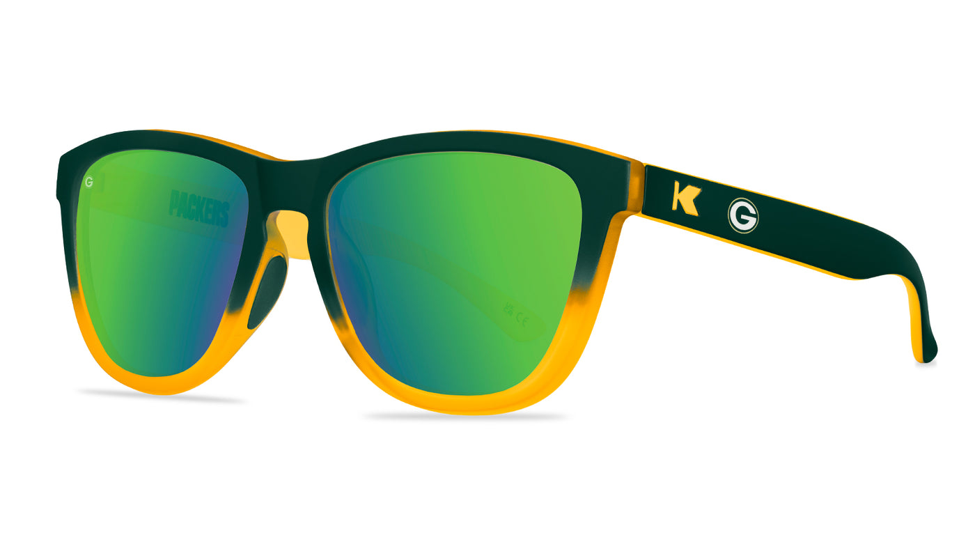 Knockaround and Green Bay Packers Premiums Sport Sunglasses,  Threequarter