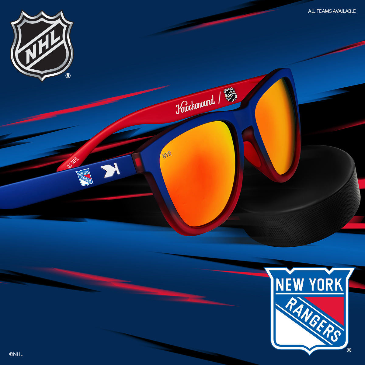 ranger goggles Knockaround New York Rangers Sunglasses