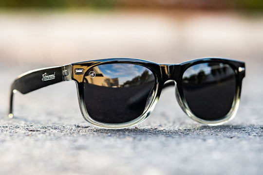 Sunglasses with Glossy Black Frames and Polarized Smoke Lenses, Lifestyle