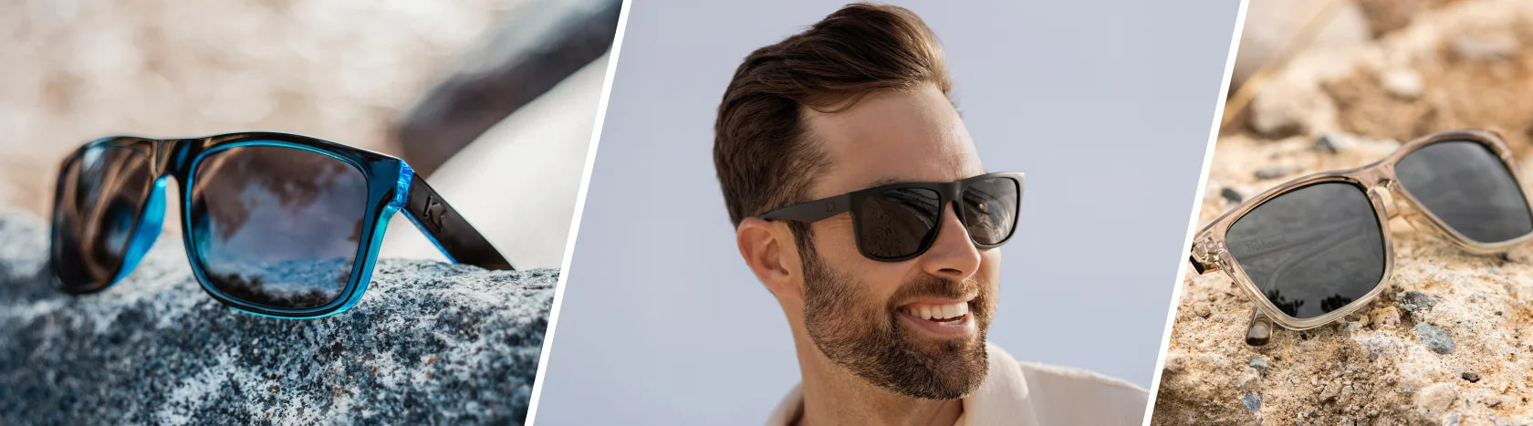 Oversized Prescription Sunglasses. Lifestyle photo of Black Ocean Torrey Pines and Sandbar Fast Lanes Prescription Sunglasses, Men wearing Black on Black Torrey Pines Prescription Sunglasses