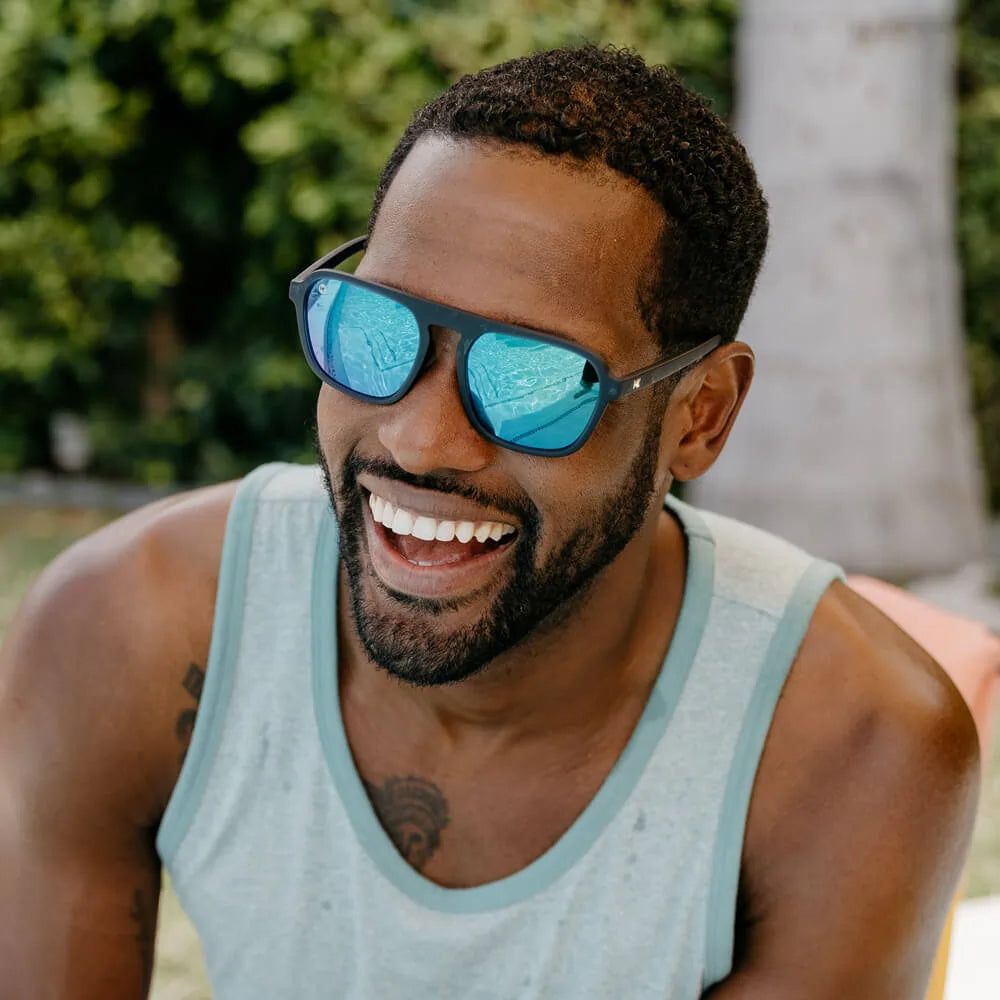 Men wearing Rubberized Navy Rider Pacific Palisades Sunglasses
