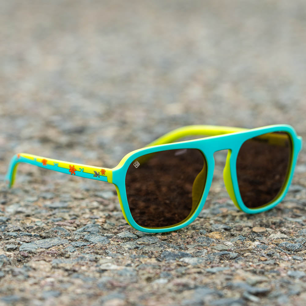 Retro Green Polarized Scooby-Doo Sunglasses w/ Amber Brown Lenses