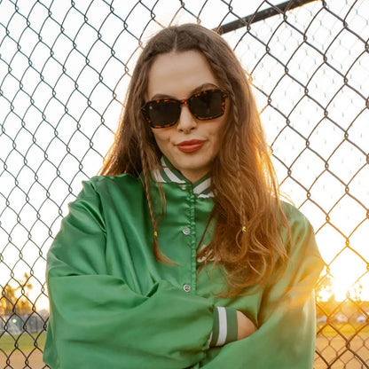 Woman wearing Au Revoir Panoramas sunglasses