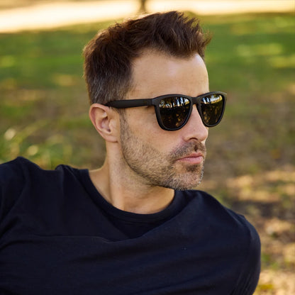 Men wearing Black on Black Premiums Sunglasses