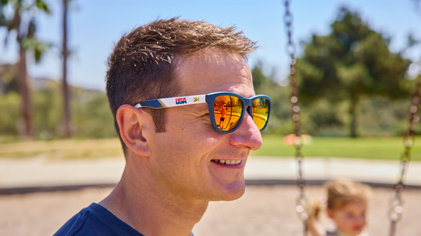 Men wearing Knockaround and USA Basketball Premiums Sport sunglasses