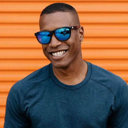 Men wearing Jelly Black / Moonshine Premiums Sport Sunglasses
