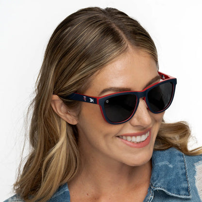 Woman wearing MLB Minnesota Twins Sunglasses