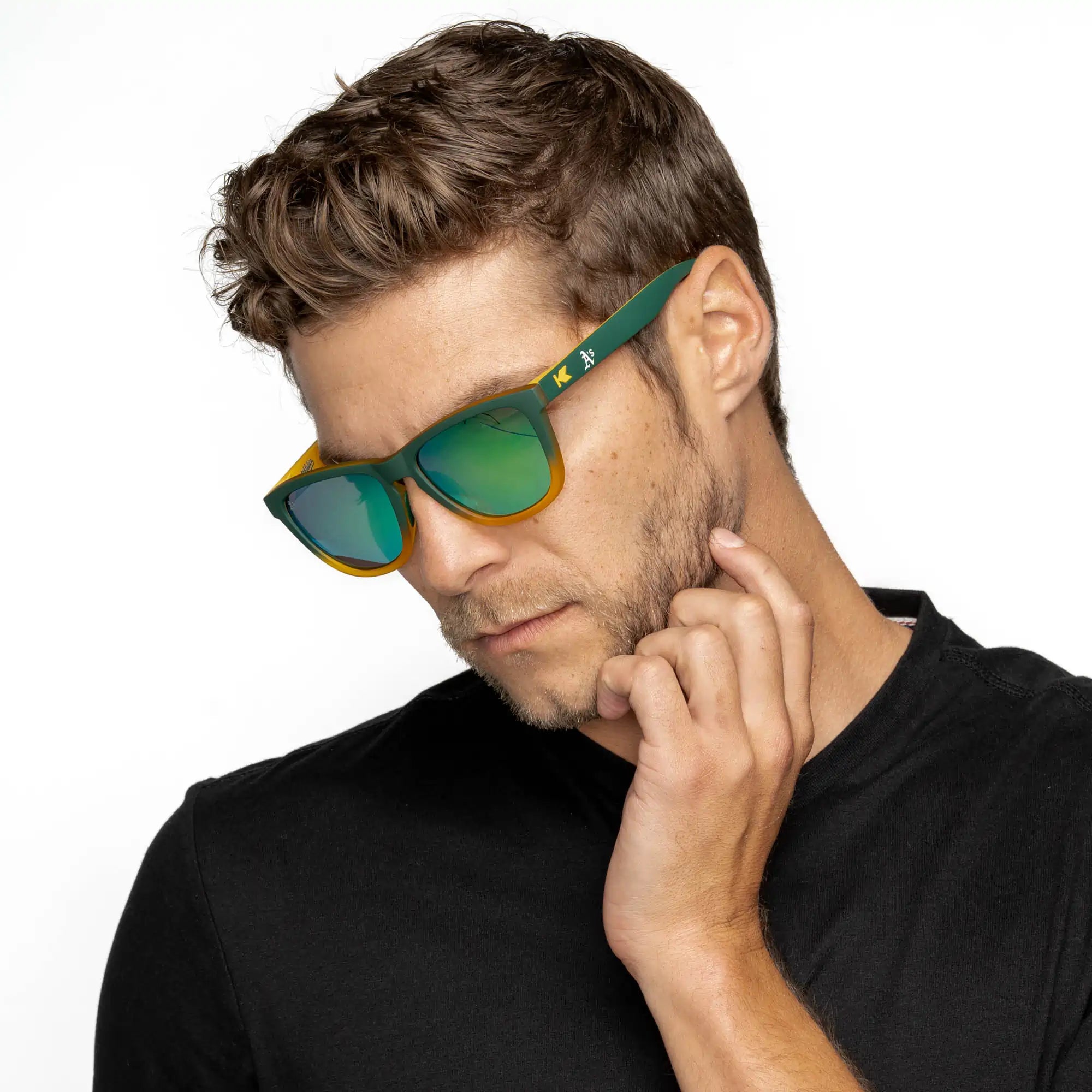 Men wearing Oakland Athletics Premiums Sport Sunglasses