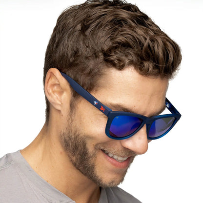 Man wearing MLB Toronto Blue Jays Sunglasses