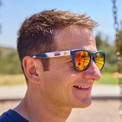 Men wearing Knockaround x USA Basketball Premiums Sport Sunglasses