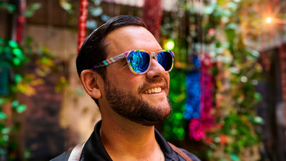 Man wearing Pride Premiums Sunglasses