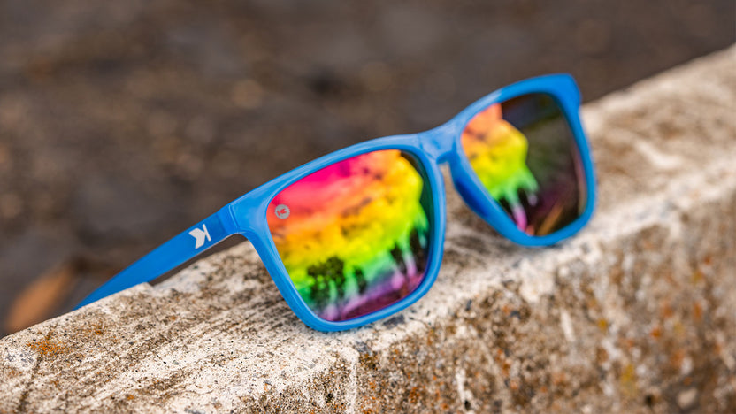 Rainbow Blues Fast Lanes Sport Sunglasses with Rainbow Lens