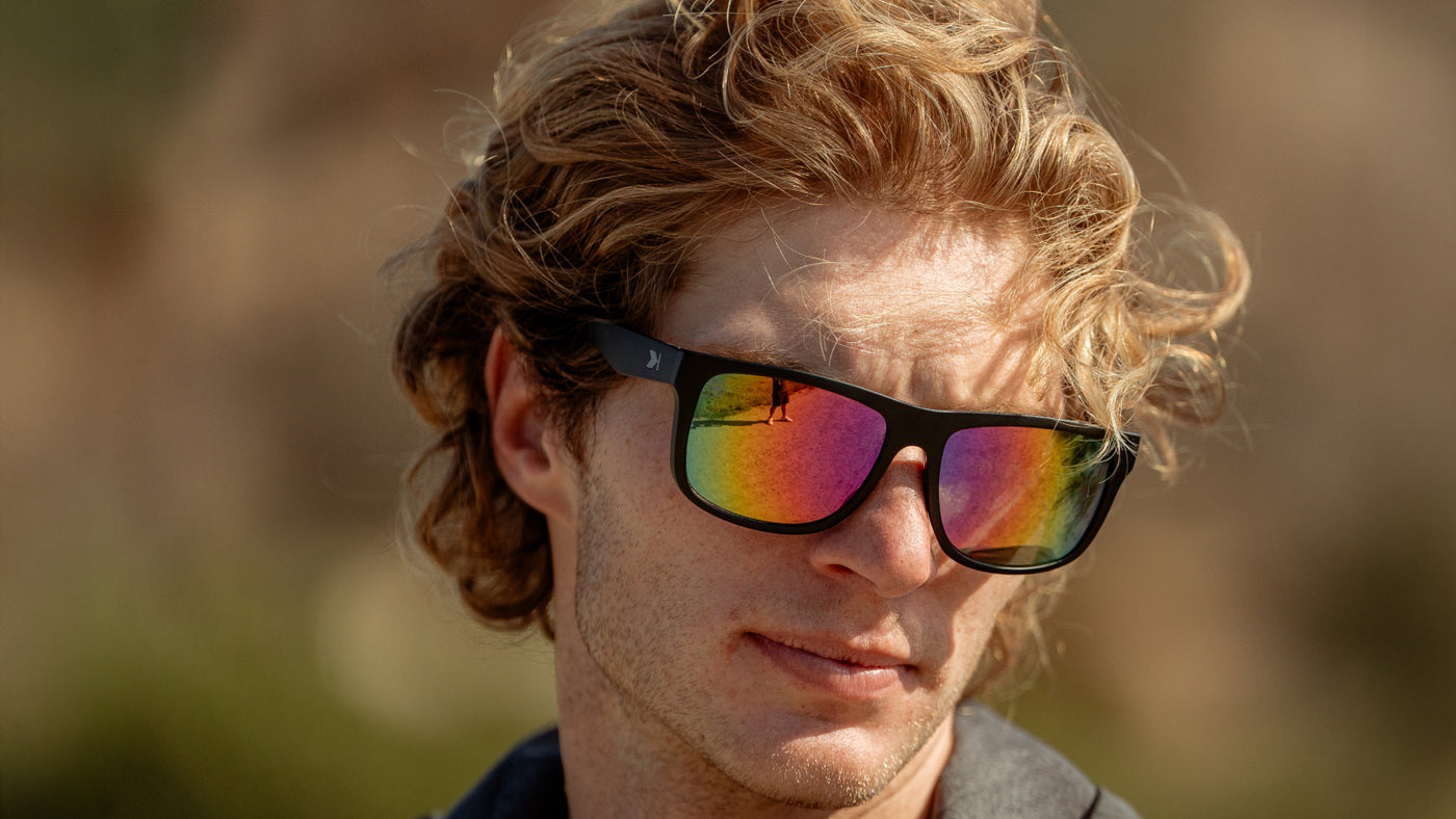 Men wearing Rainbow on Black Torrey Pines Sport Sunglasses