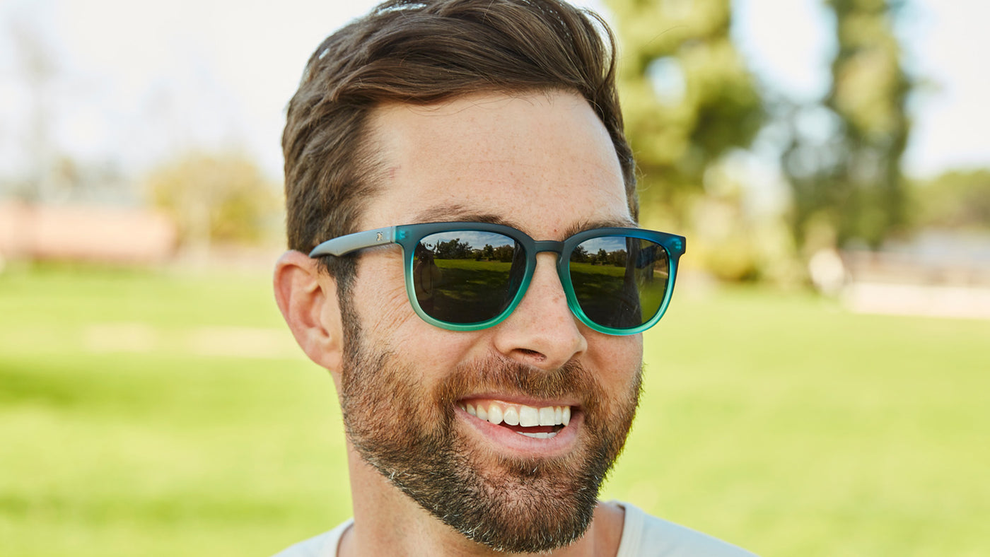  Sunglasses with Blue Frames and Polarized Black Lenses