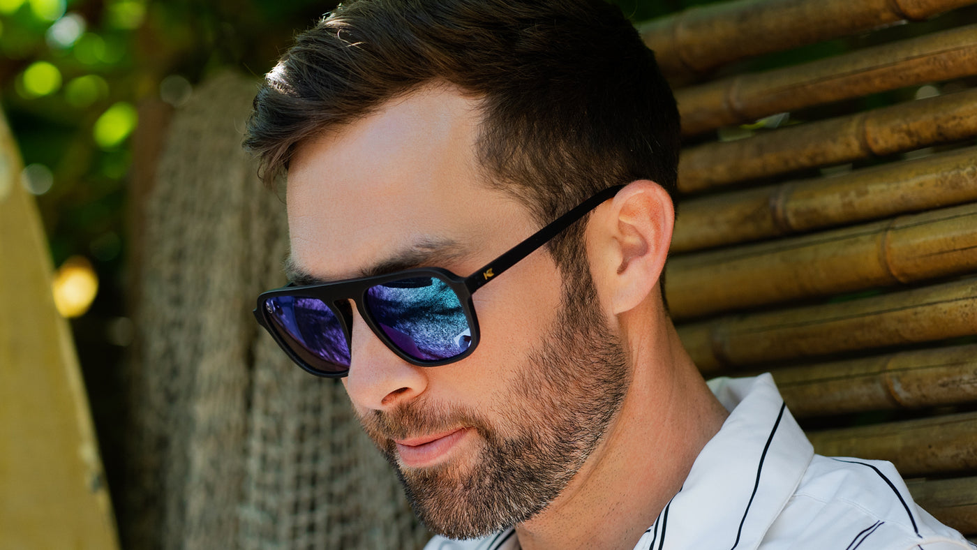 Men wearing Rubberized Navy Rider Pacific Palisades Sunglasses