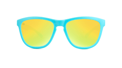 Knockaround Kids Sunglasses Matte Blue Frames with Yellow Lenses, Front