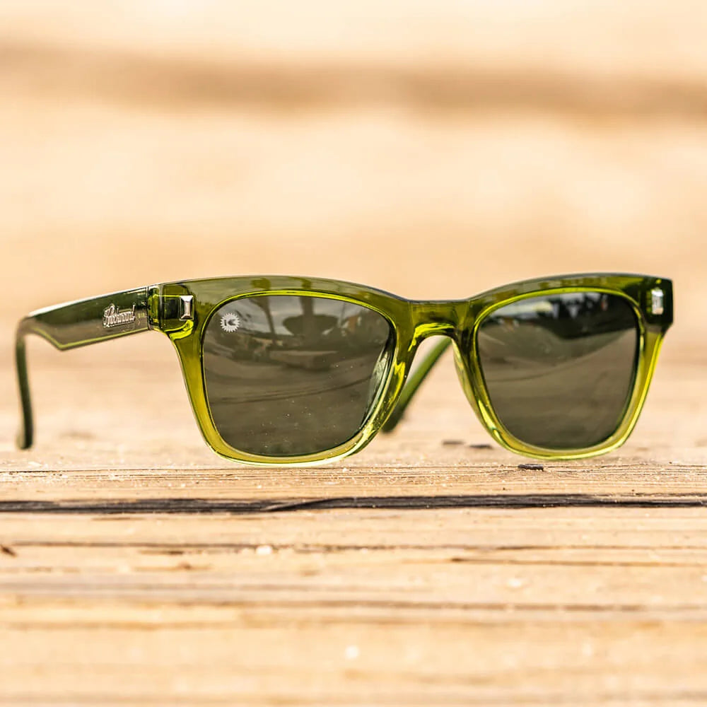 Green Sunglasses with Polarized Green Lenses, Nori Seventy Nines Sunglasses