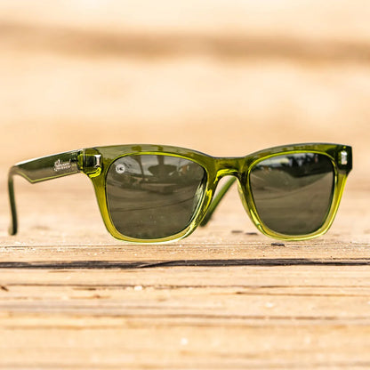 Green Sunglasses with Polarized Green Lenses, Nori Seventy Nines Sunglasses