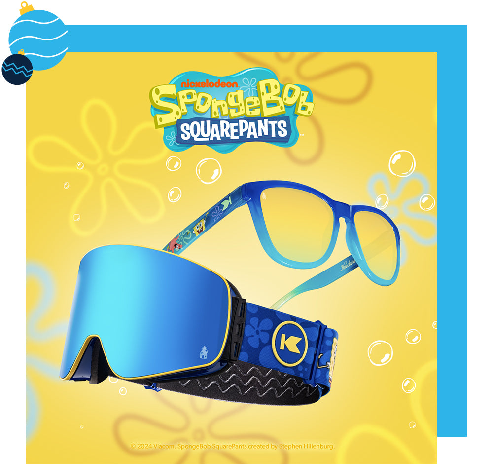 SpongeBob SquarePants sunglasses and snow goggles