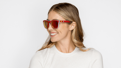 Woman wearing MLB St. Louis Cardinals Sunglasses