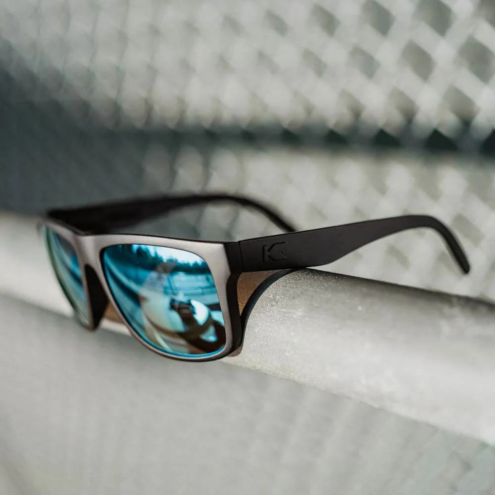 Lifestyle photo of Matte Black on Black / Sky Blue Torrey Pines Sunglasses
