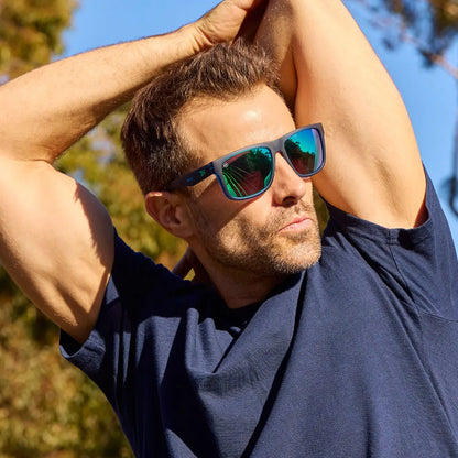 Go to Slide 5 - Men wearing Rubberized Navy / Mint Torrey Pines Sport Sunglasses